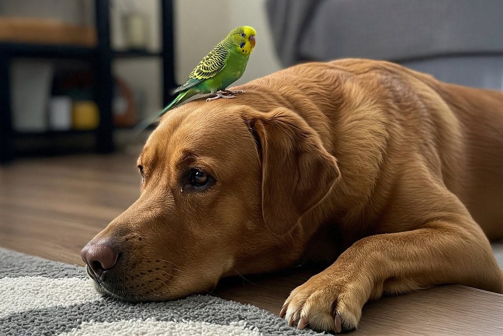 Wellensittich und Hund