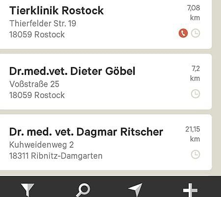 Tierarzt-Liste klassisch mit Vetfinder