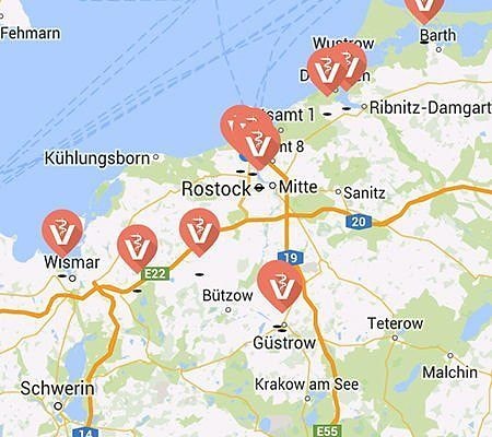 Tierarzt-Liste Map mit Vetfinder