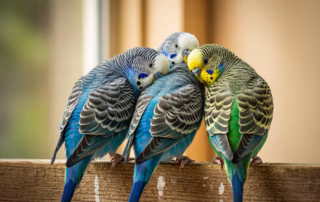 Anzahl von Wellensittichen: Wie viele Wellis sind wirklich sinnvoll? 10 Foto zeigt die optimale Anzahl von vier Wellensittichen in einer Voliere