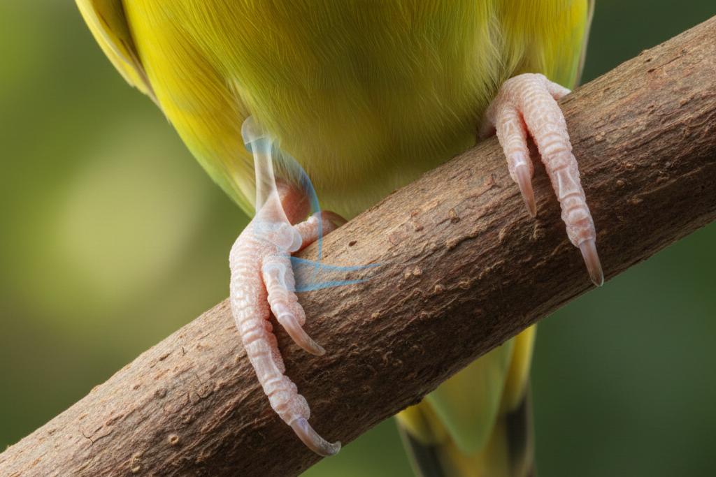 Skelett vom Wellensittich: Anatomie, Leichtbau & Flugfunktionen 4 Anatomie: Beinknochen, Fuß und Zygodactylie beim Wellensittich