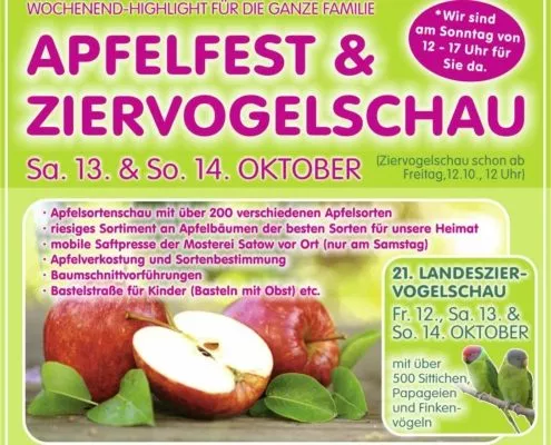 Apfelfest und Ziervogelschau in Rostock