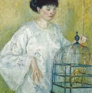 Wellensittich Aquarell Madame Frieseke
