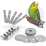 Vogelgaleria® 5er Pack Astschrauben Edelstahl zum Selberbasteln | Käfigbefestigung von Vogelspielzeug, Sitzstangen, Sitzbretter