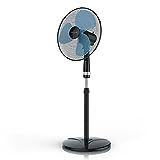 Brandson - Standventilator 40cm - Preisträger 2024 - Ventilator höhenverstellbar bis 122 cm - mobiler Lüfter, hoher Luftdurchsatz, 3 Geschwindigkeitsstufen, Oszillationsfunktion 80°