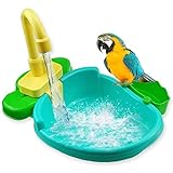 Budstfee Automatische Vogel Badewanne,Vogelspielzeug Wellensittich-Spielzeug Bad Dusche Wasserspender Vogelkäfig Badezimmer Spielzeug Wasserhahn Vogel Cag Für Papagei