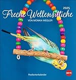 Freche Wellensittiche Postkartenkalender 2025: von Monika Wegler. Die bunten Vögel in einem kleinen Kalender zum Aufstellen und Aufhängen. ... (Postkartenkalender Heye)